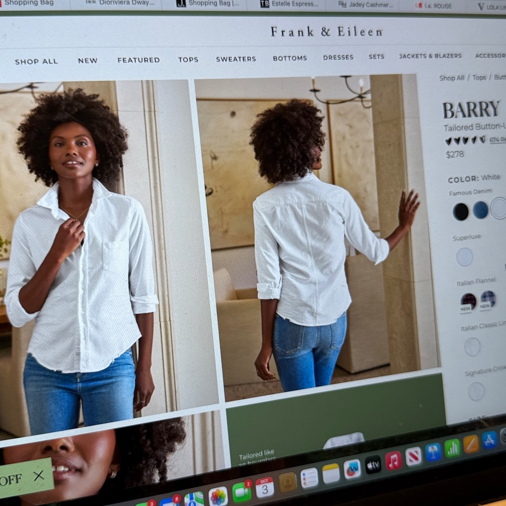 Frank & Eileen White Tailored Button-Up Shirt